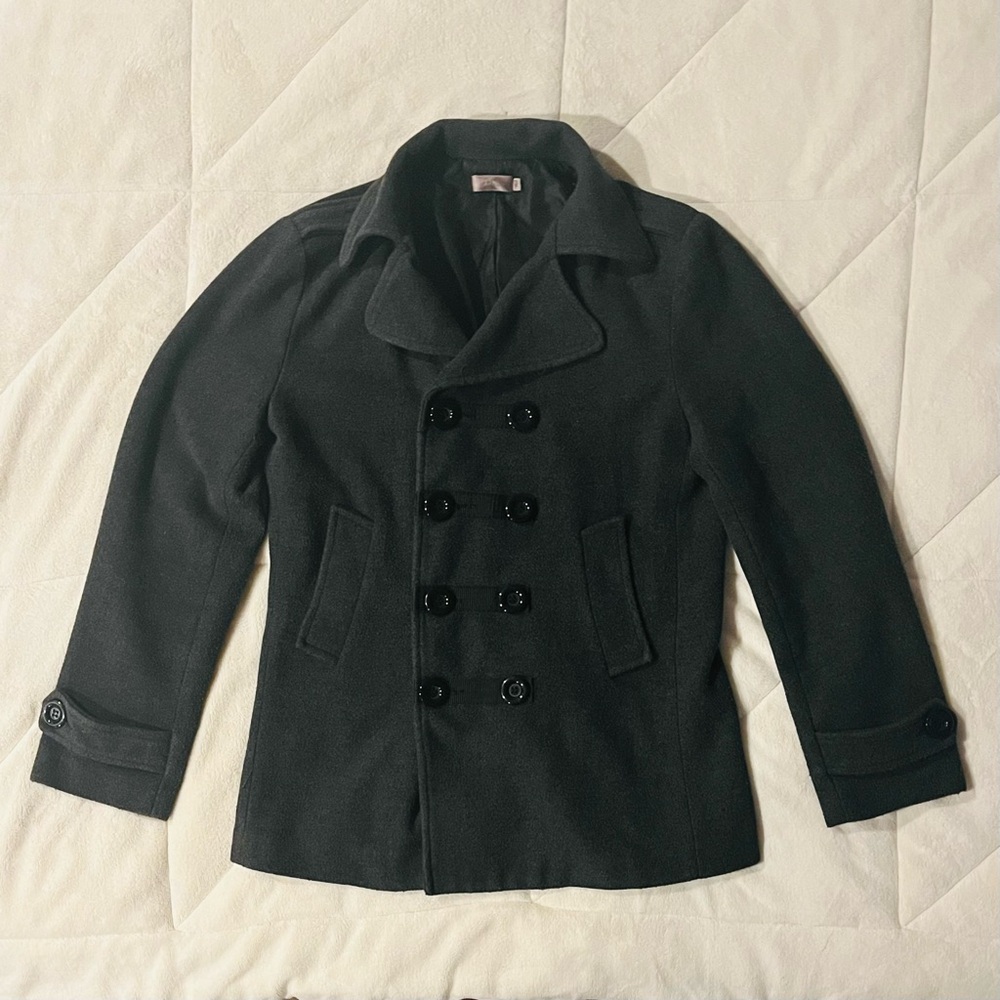Dior Homme Japan Grey Pea Coat Grey Jacket Size Medium